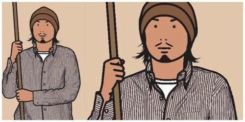:: julian opie :: hirofumi with staff :: 2005 ::